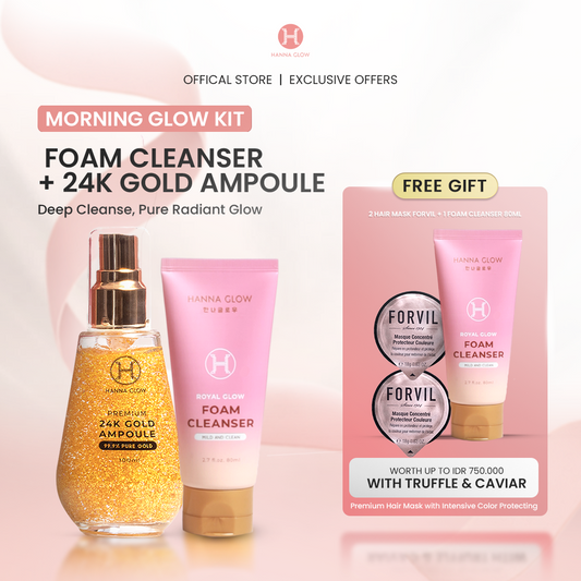 MORNING GLOW KIT – Foam Cleanser + 24K Gold Ampoule (100ml)