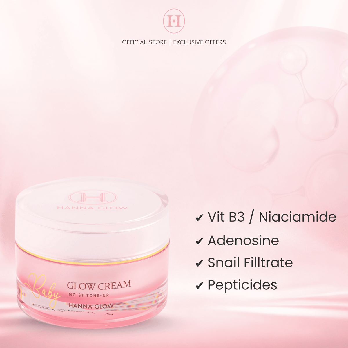 Hanna Glow Travel Glow Set | 4in1 Skincare Kit Essence + Gold Ampoule + BB Cream + Baby Glow + FREE Travel Bag