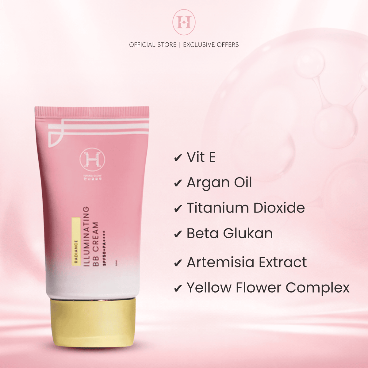 Hanna Glow Travel Glow Set | 4in1 Skincare Kit Essence + Gold Ampoule + BB Cream + Baby Glow + FREE Travel Bag