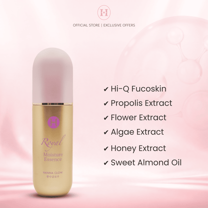 Hanna Glow Full Set Skincare 5 Produk - Gold Ampoule Royal Essence BB Cream Baby Glow Cream Dewy Face Mask